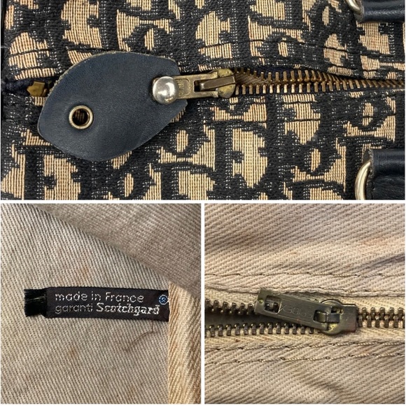 Vintage Dior Navy Trotter Boston Satchel 2 Way Handbag/Weekender XL - Picture 11 of 12